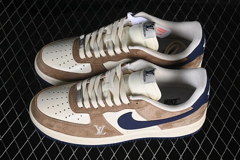 All categories Nk Air Force 1 Air Force series Nk Air Force 1 Low Air Force low-top Nike Air Force 1'07 Low joint beige brown navy Air Force 1 low-top casual sneakers NH0601-589